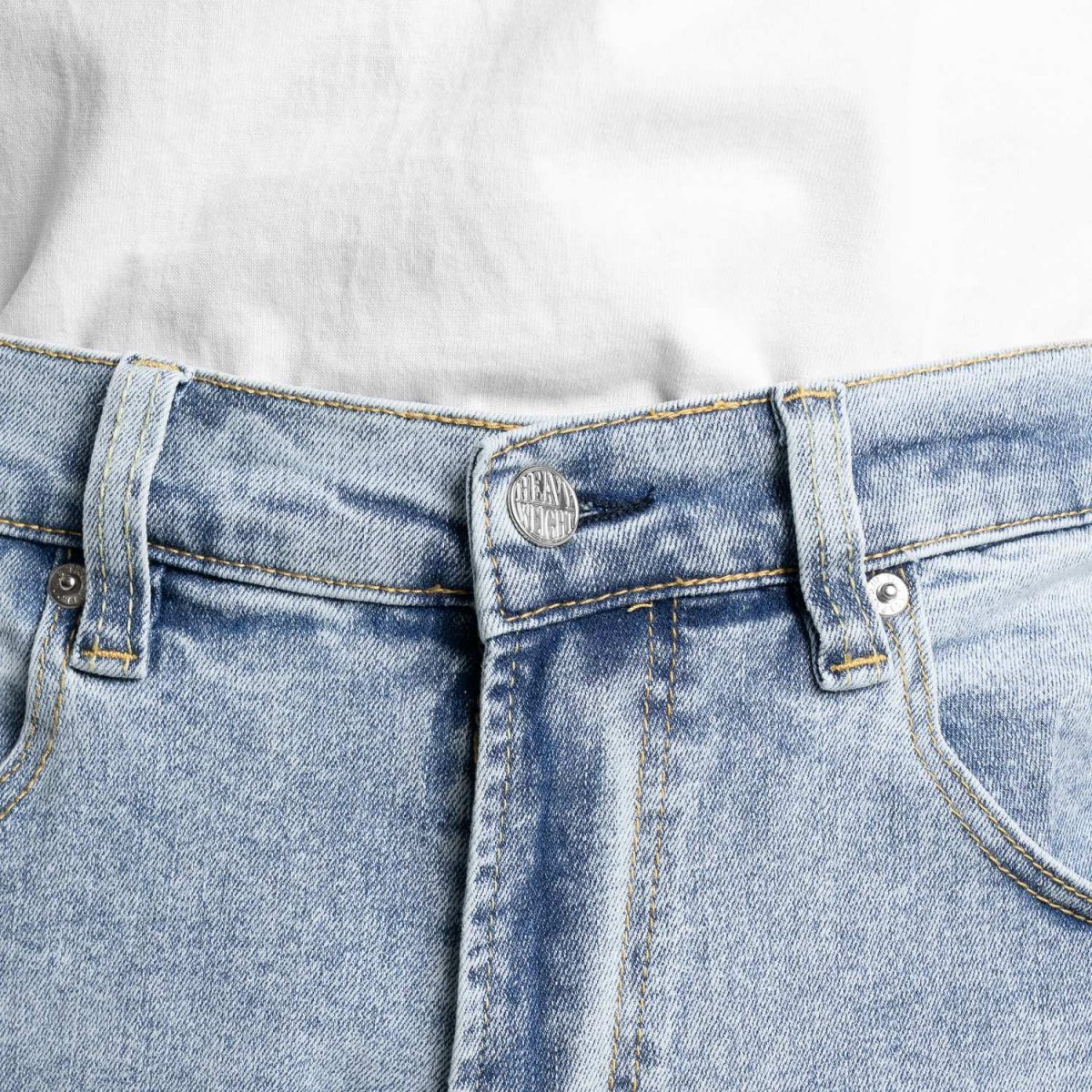 画像11: PRO CLUB Heavyweight Baggy Fit Denim Pant - Light Stonewash (11)