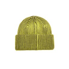 画像2: OBEY Bowery II Tone Rib Beanie - Flourescent Green Multi (2)