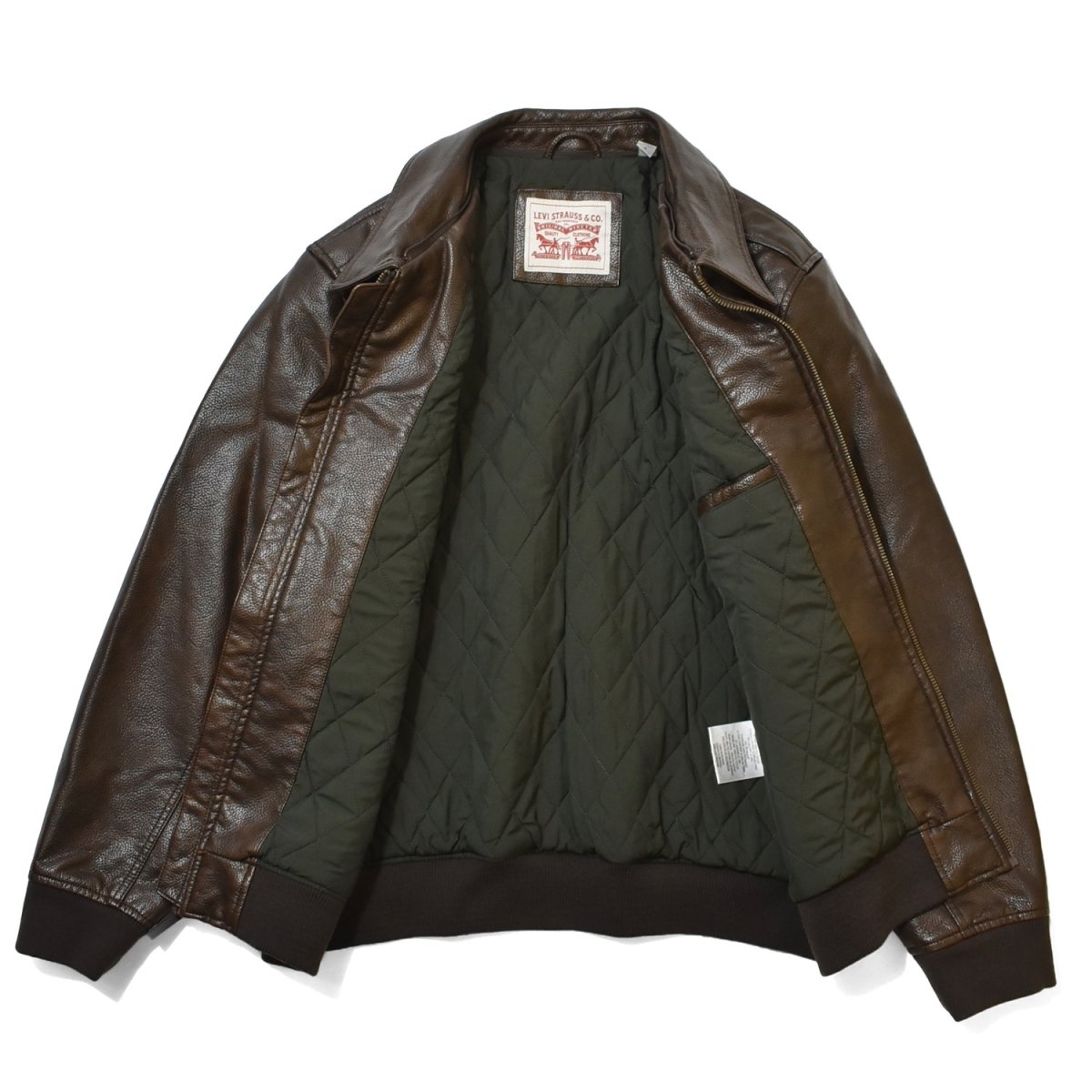画像3: Levi's Leather Bomber Jacket - Brown (3)