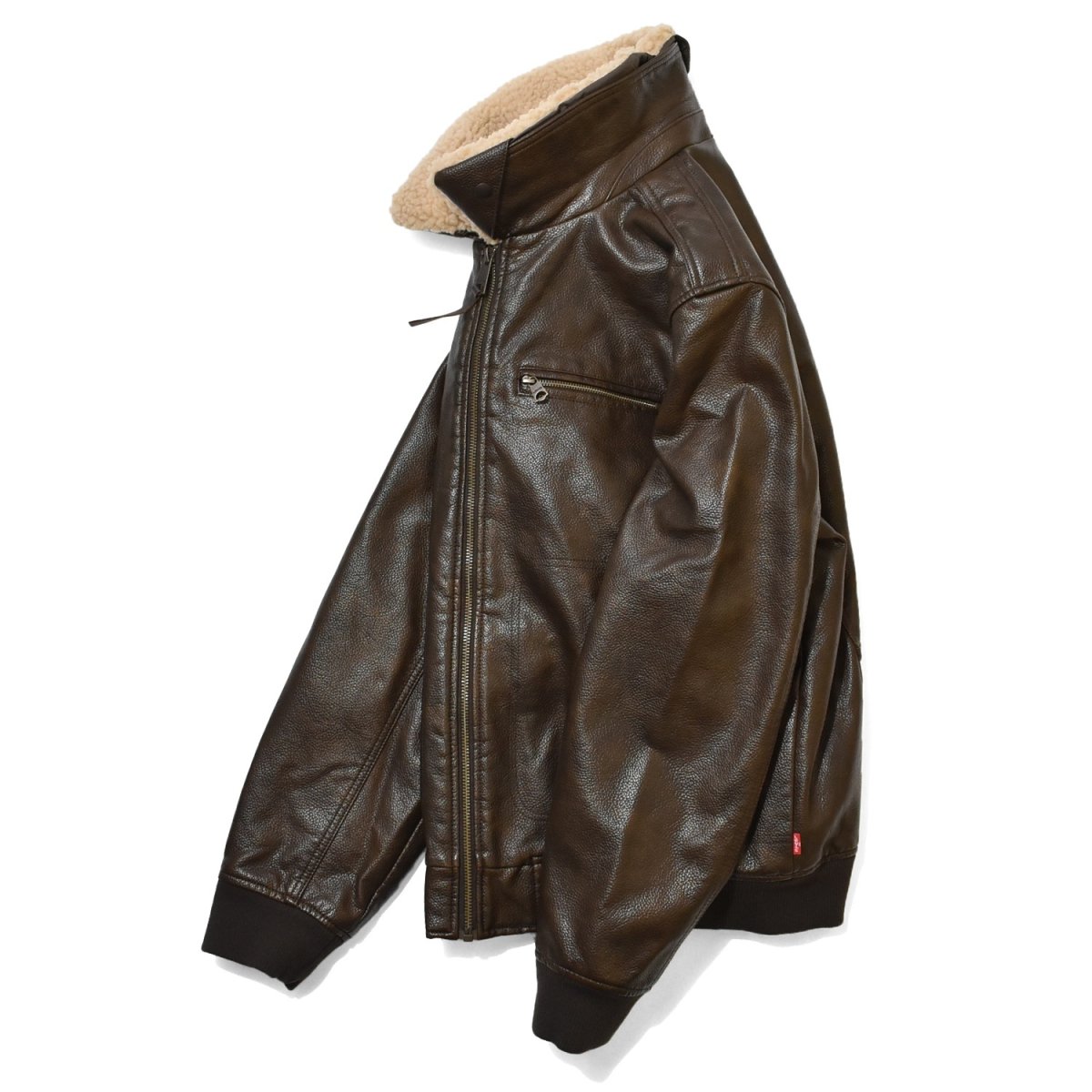 画像5: Levi's Leather Bomber Jacket - Brown (5)