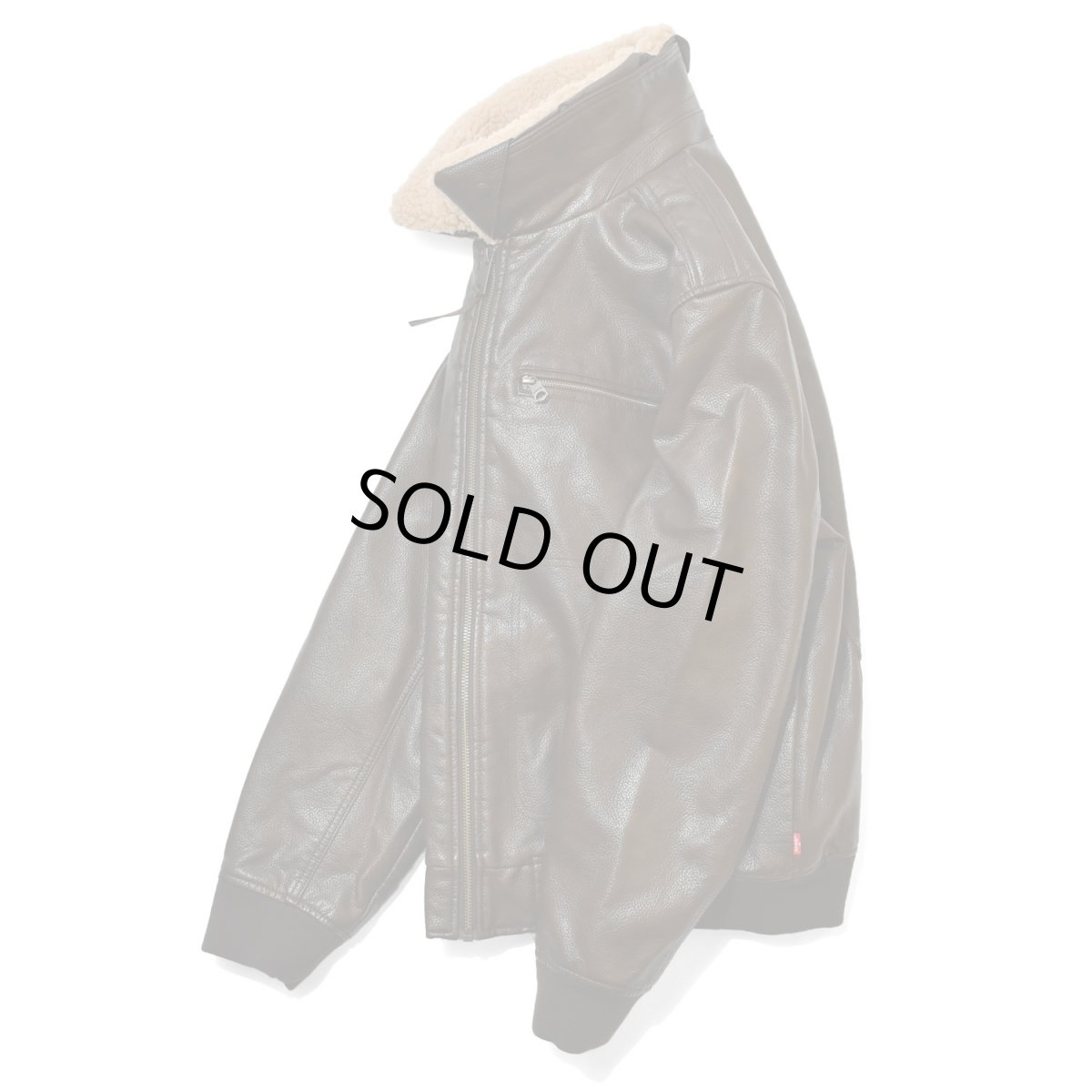 画像5: Levi's Leather Bomber Jacket - Brown (5)