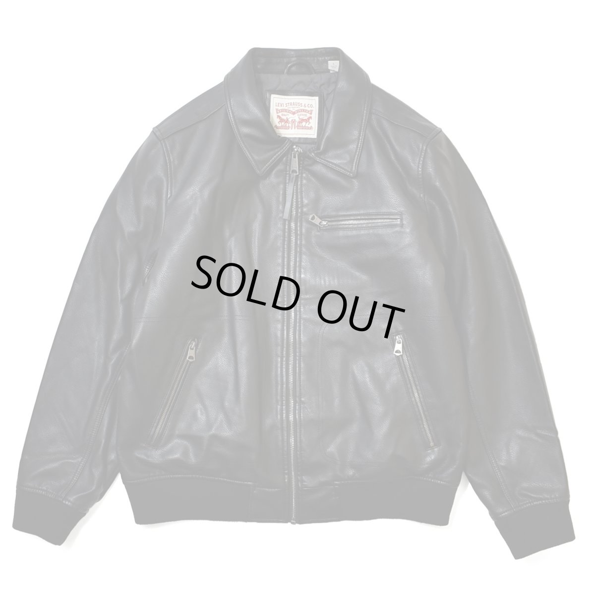 画像1: Levi's Leather Bomber Jacket - Black (1)