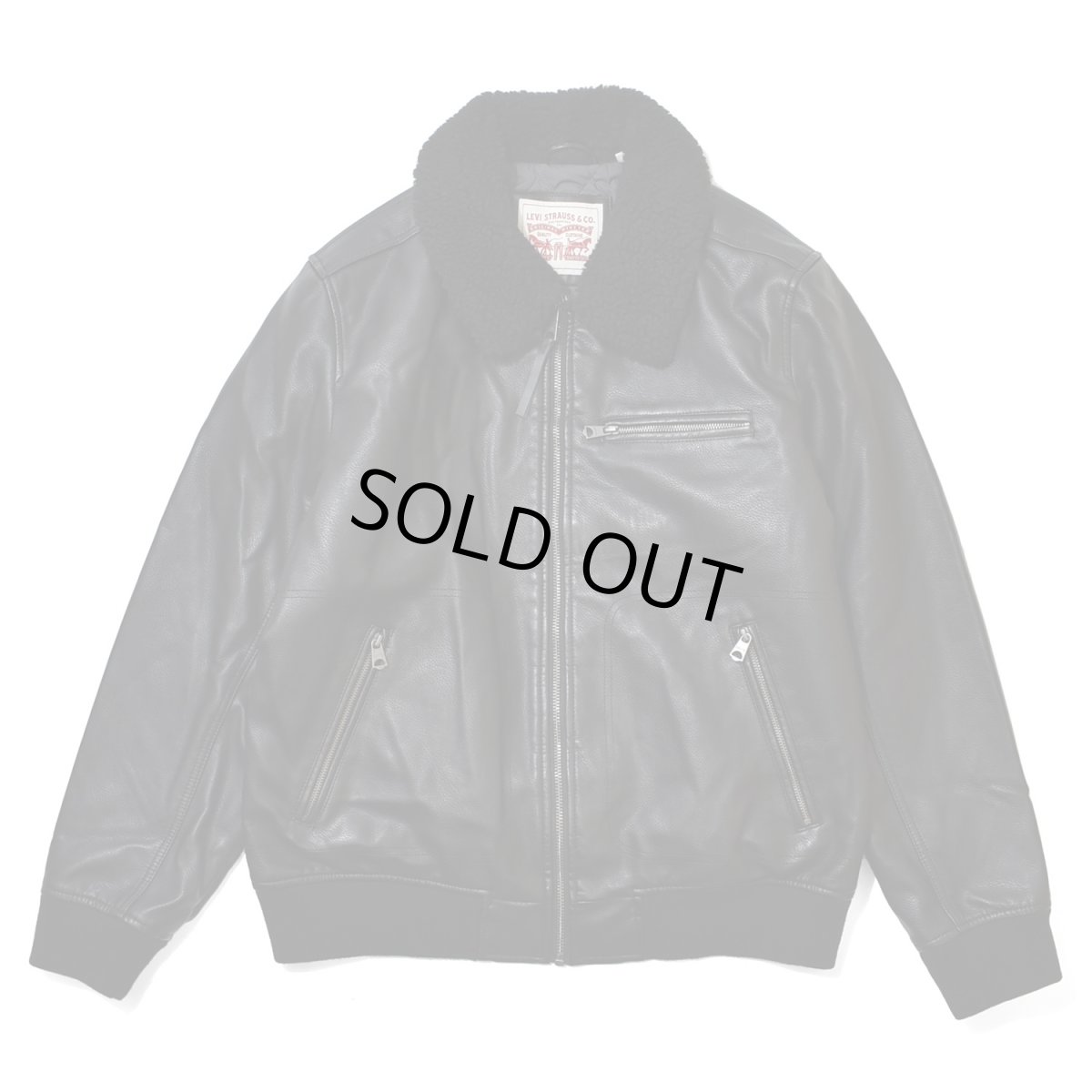 画像2: Levi's Leather Bomber Jacket - Black (2)