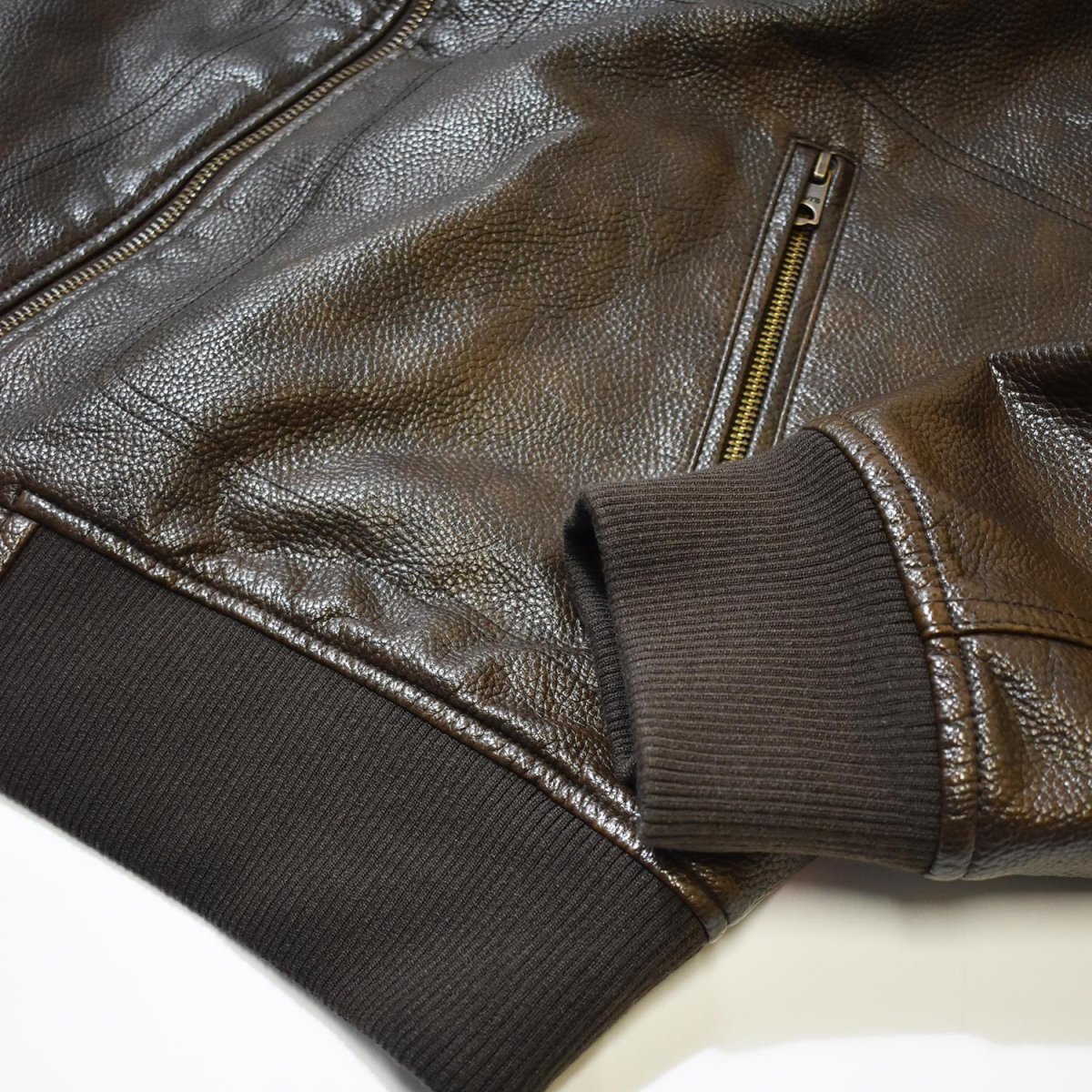 画像9: Levi's Leather Bomber Jacket - Brown (9)