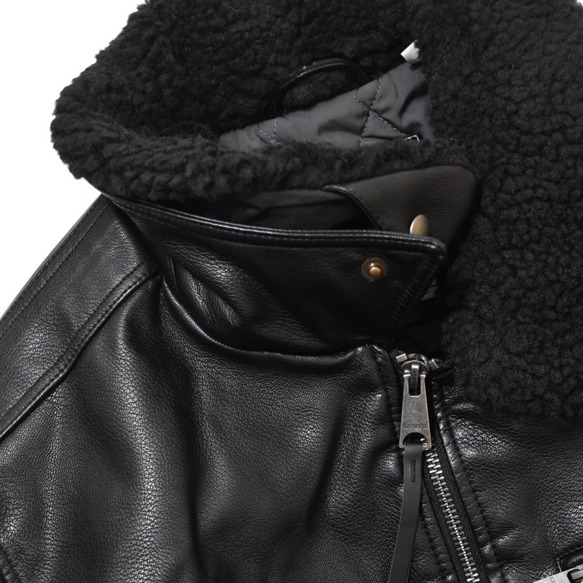 画像8: Levi's Leather Bomber Jacket - Black (8)