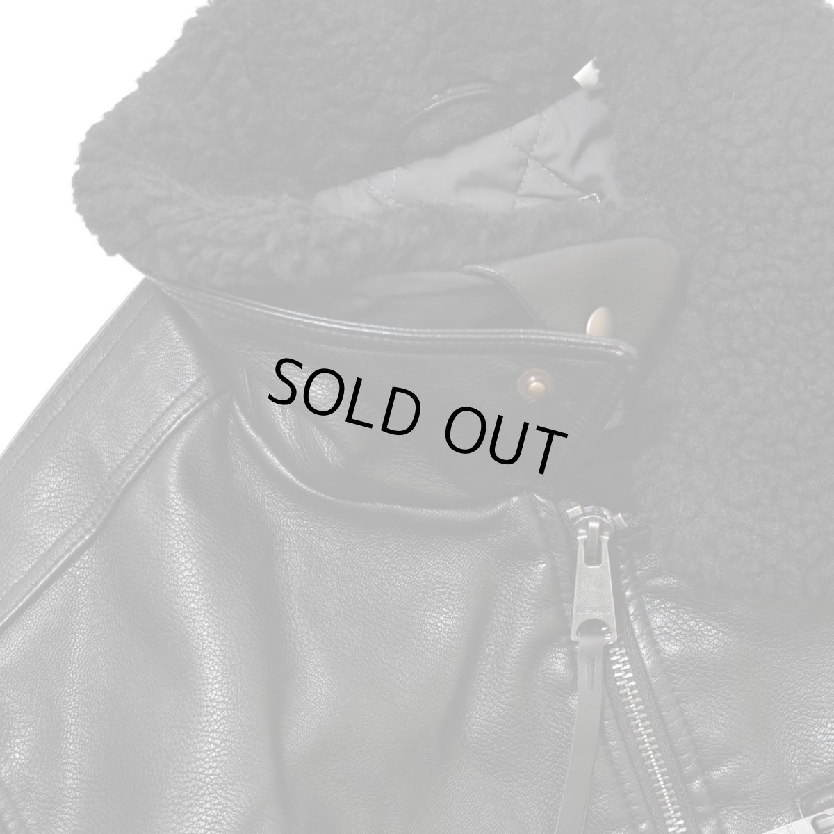 画像8: Levi's Leather Bomber Jacket - Black (8)