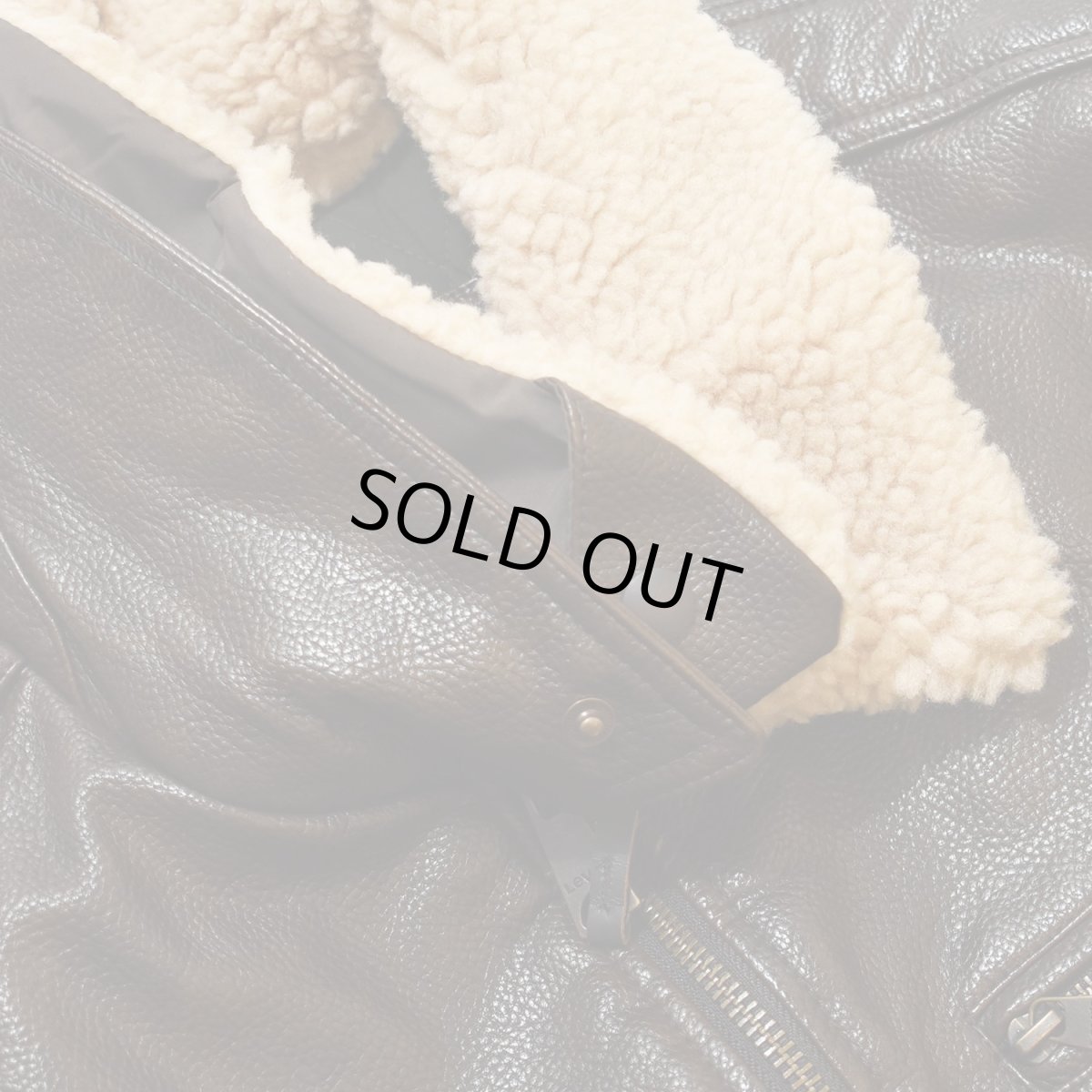 画像8: Levi's Leather Bomber Jacket - Brown (8)