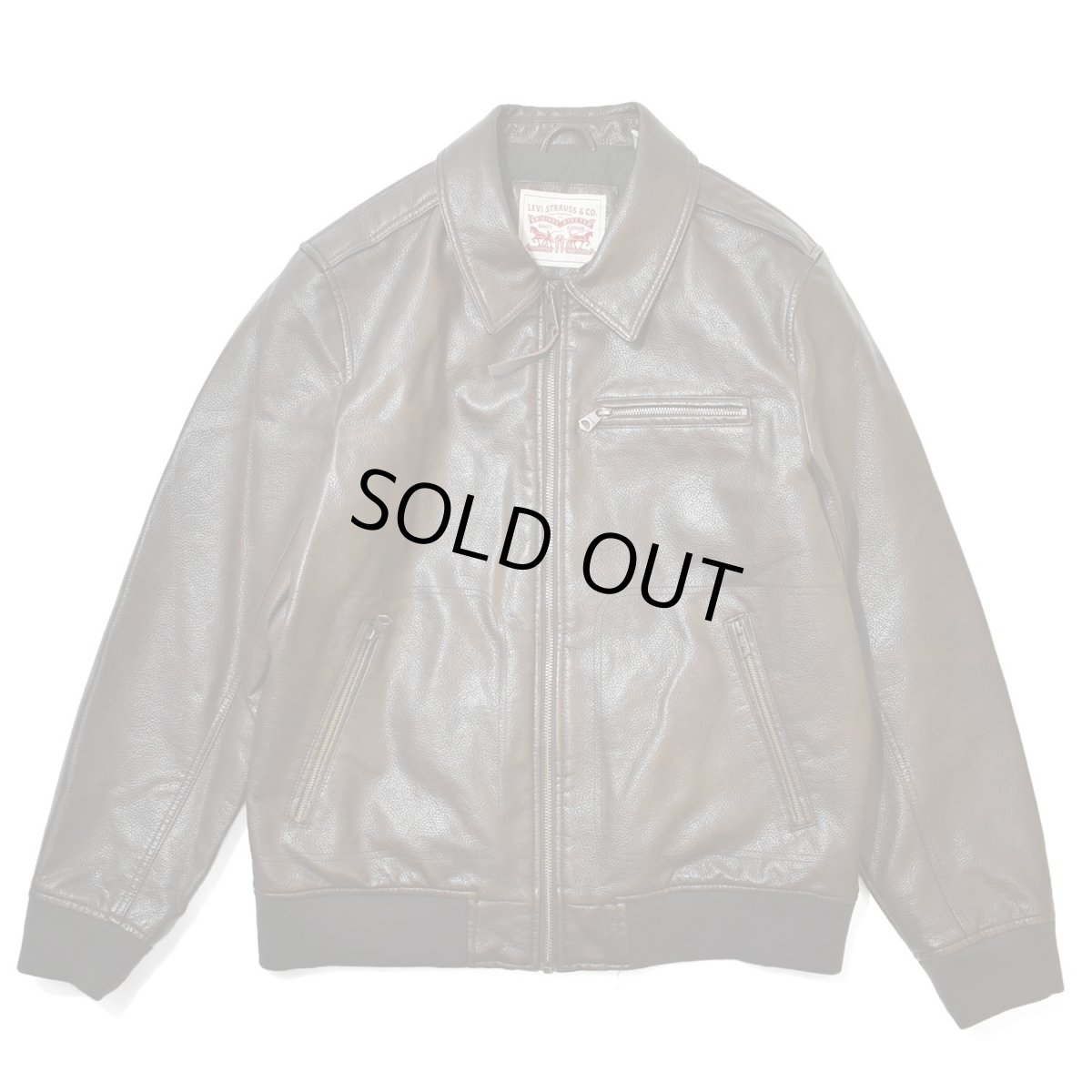 画像1: Levi's Leather Bomber Jacket - Brown (1)