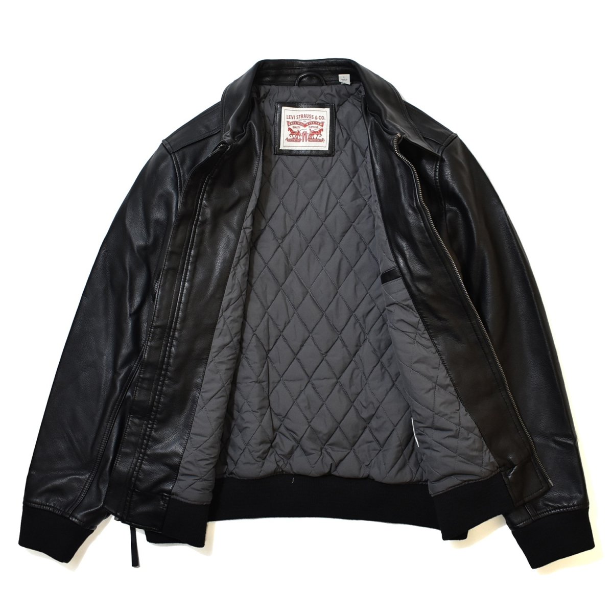 画像3: Levi's Leather Bomber Jacket - Black (3)