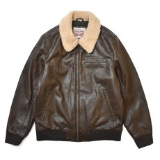 画像2: Levi's Leather Bomber Jacket - Brown (2)