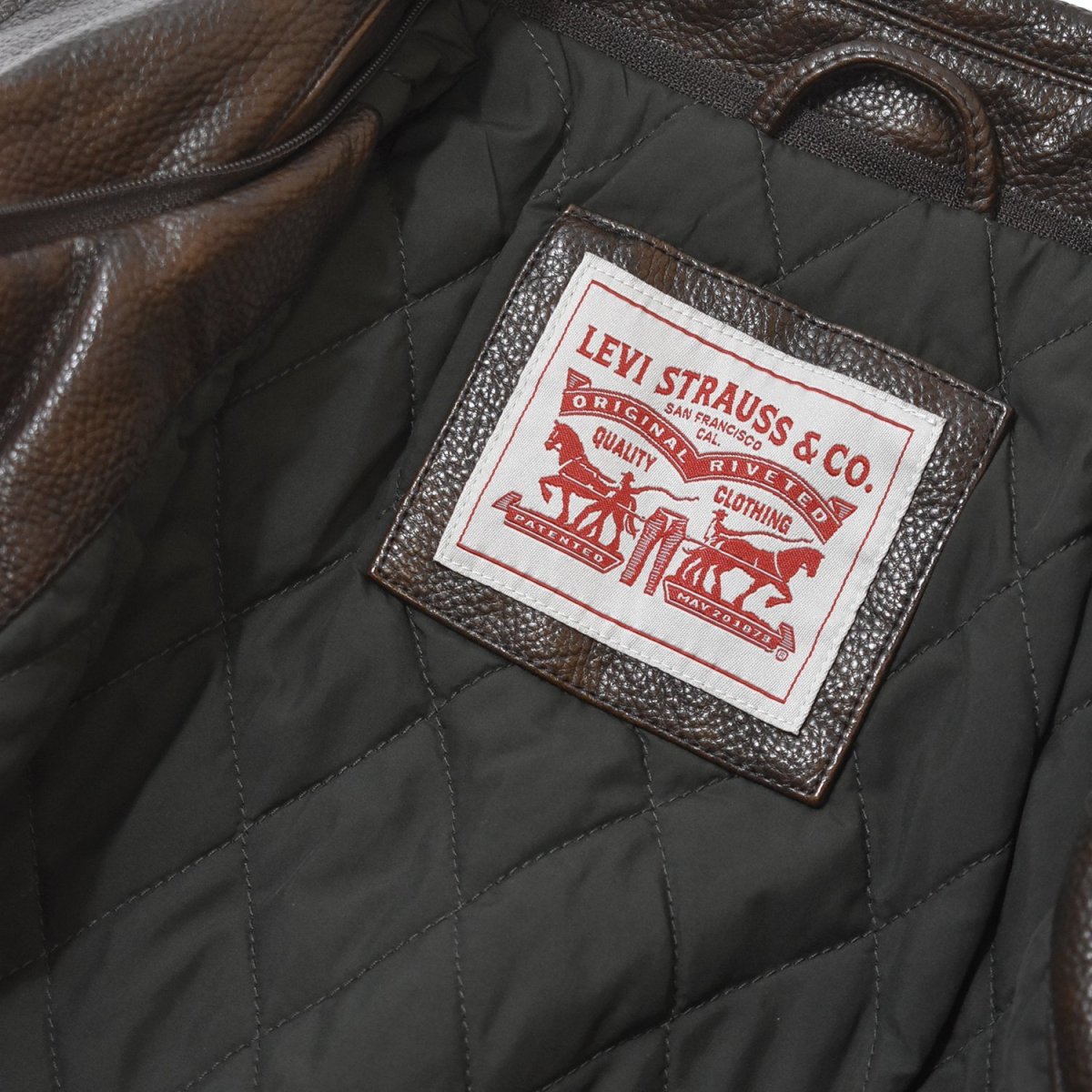 画像6: Levi's Leather Bomber Jacket - Brown (6)