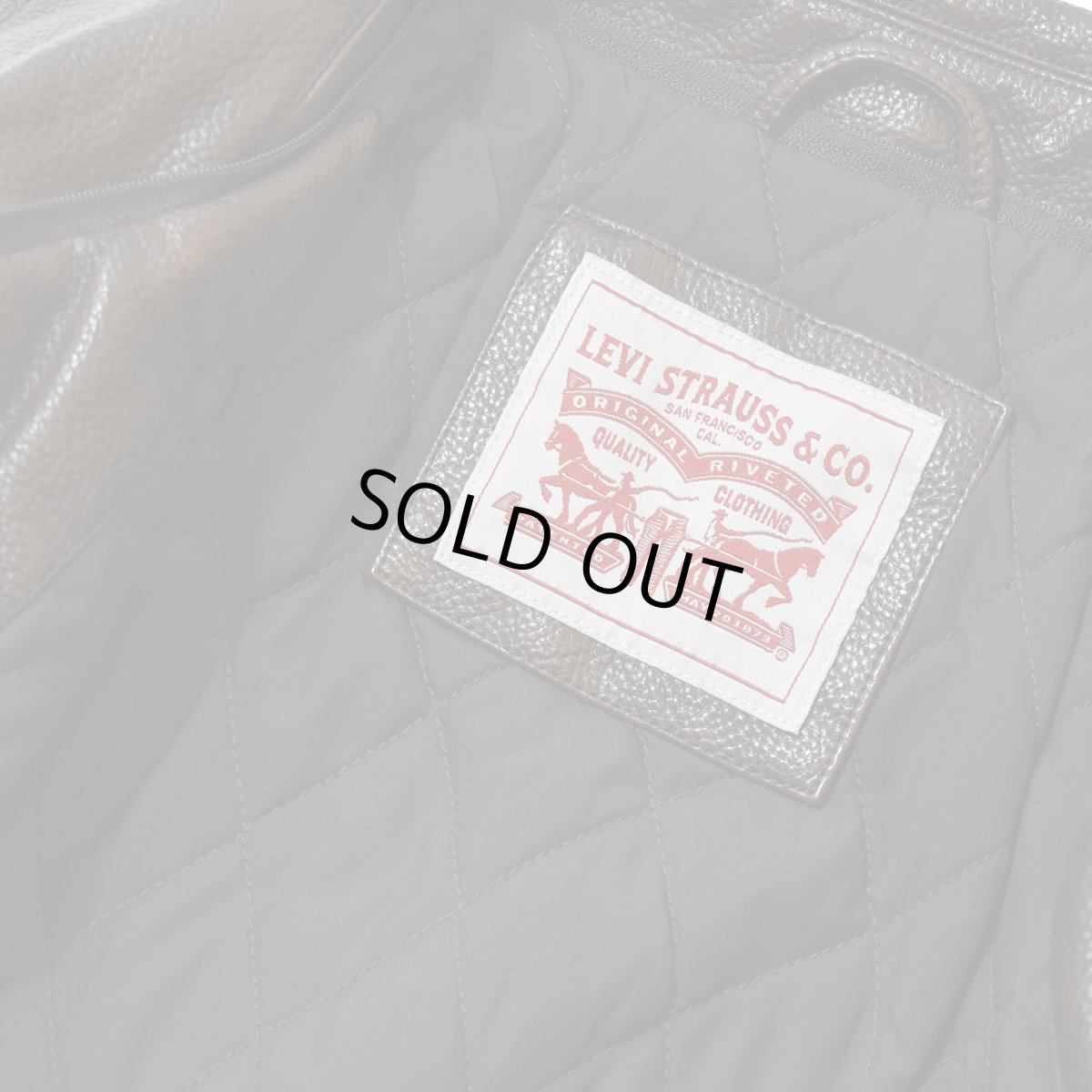 画像6: Levi's Leather Bomber Jacket - Brown (6)