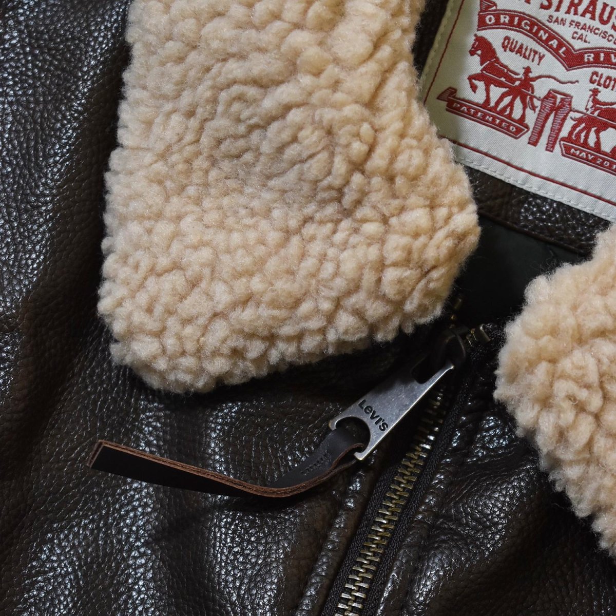 画像7: Levi's Leather Bomber Jacket - Brown (7)