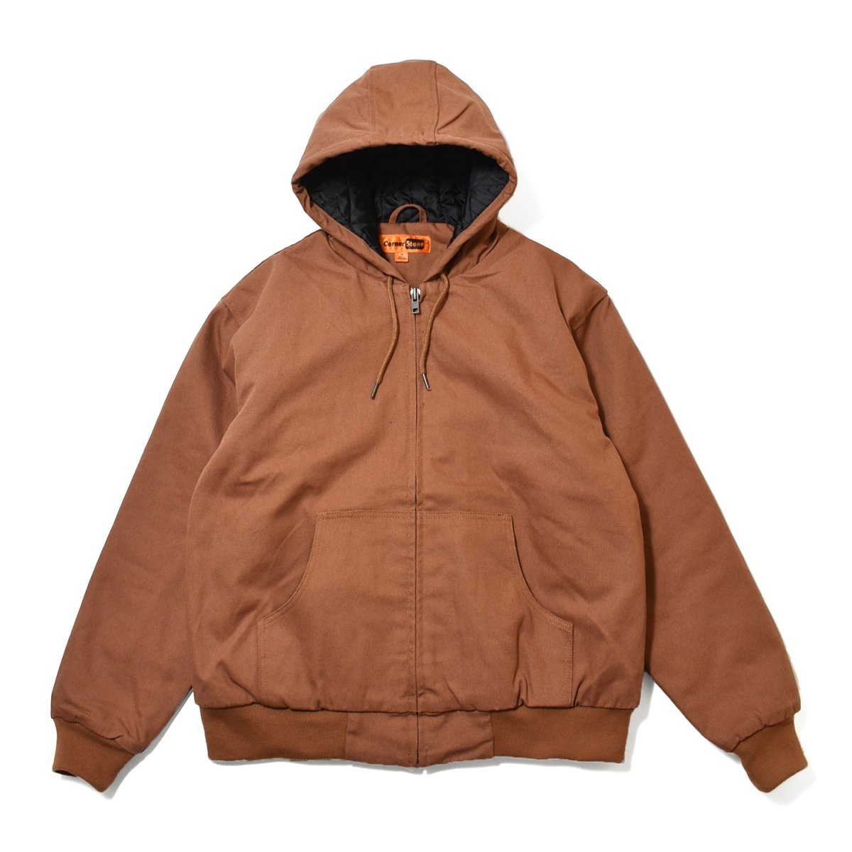 画像1: CornerStone Washed Duck Cloth Insulated Hooded Work Jacket - Brown (1)
