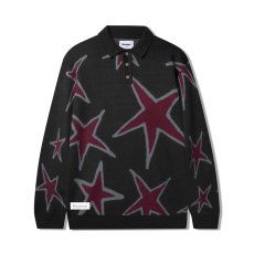画像1: Butter Goods Star Polo Knit Sweater - Black (1)