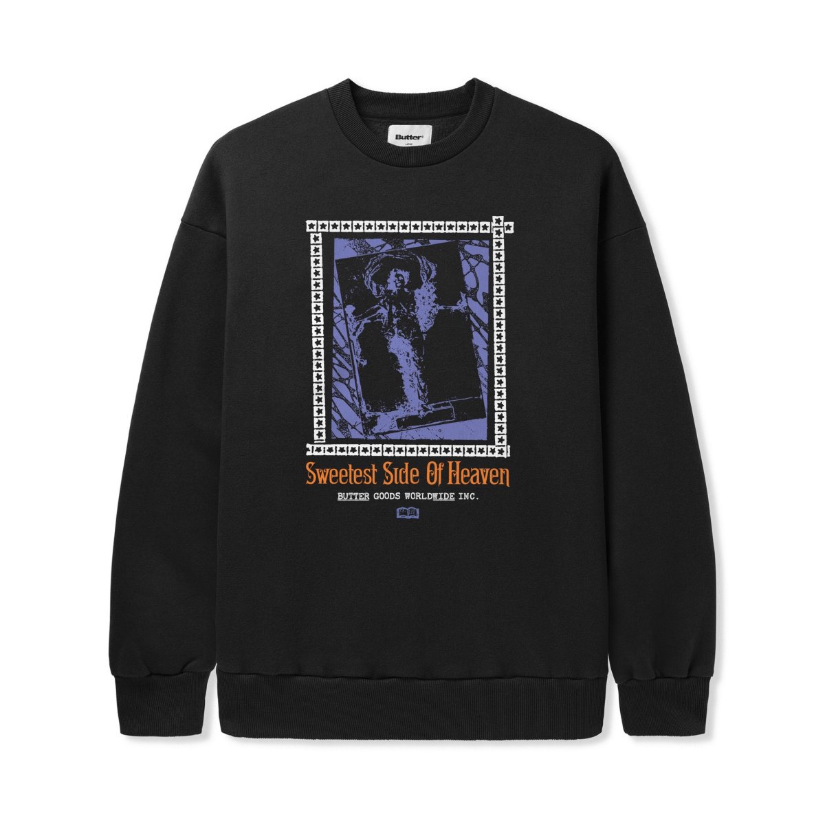 画像1: Butter Goods Angel Crewneck Sweatshirts - Black (1)