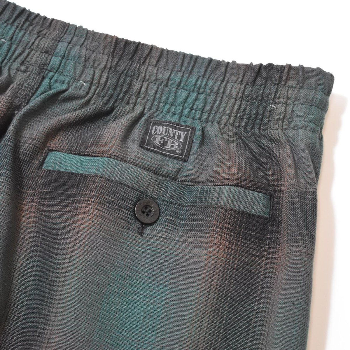 画像5: FB County Cargo Checker Pants - Black/Green (5)