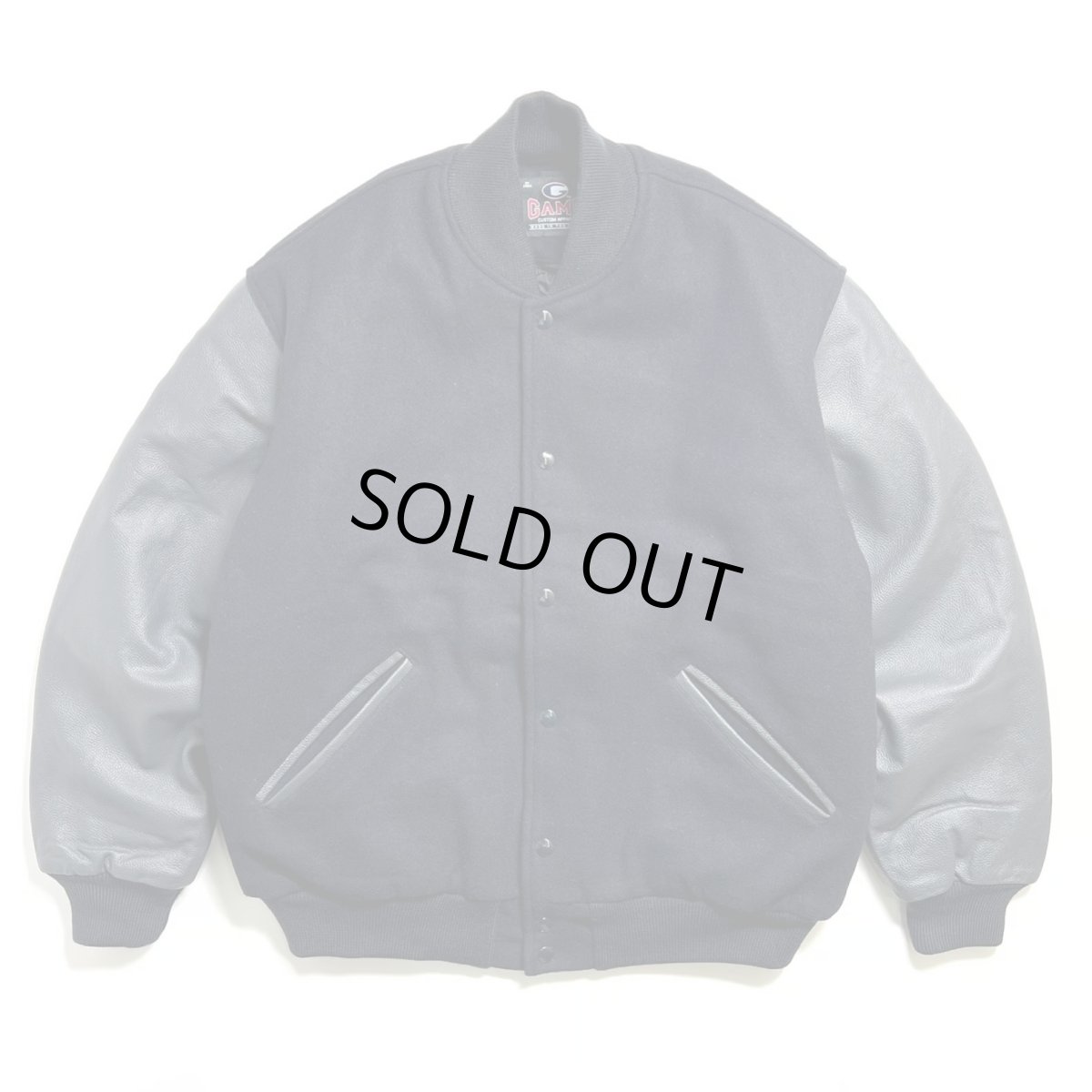 画像1: GAME Sportswear Genuine WoolｘLeather Varsity Jacket - Navy (1)