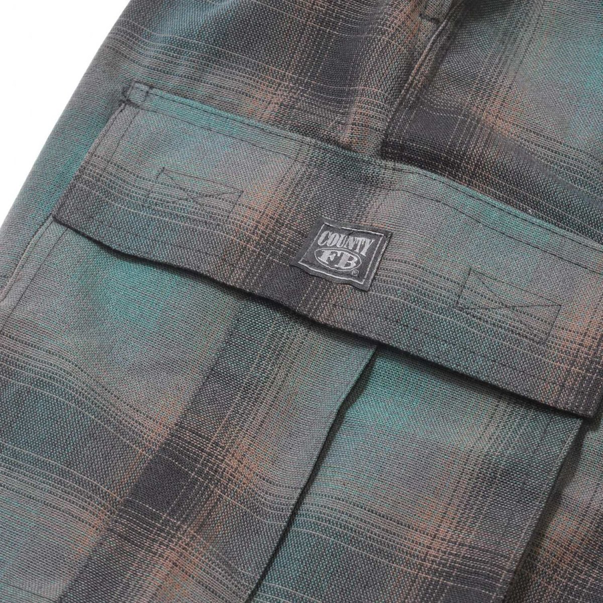 画像6: FB County Cargo Checker Pants - Black/Green (6)
