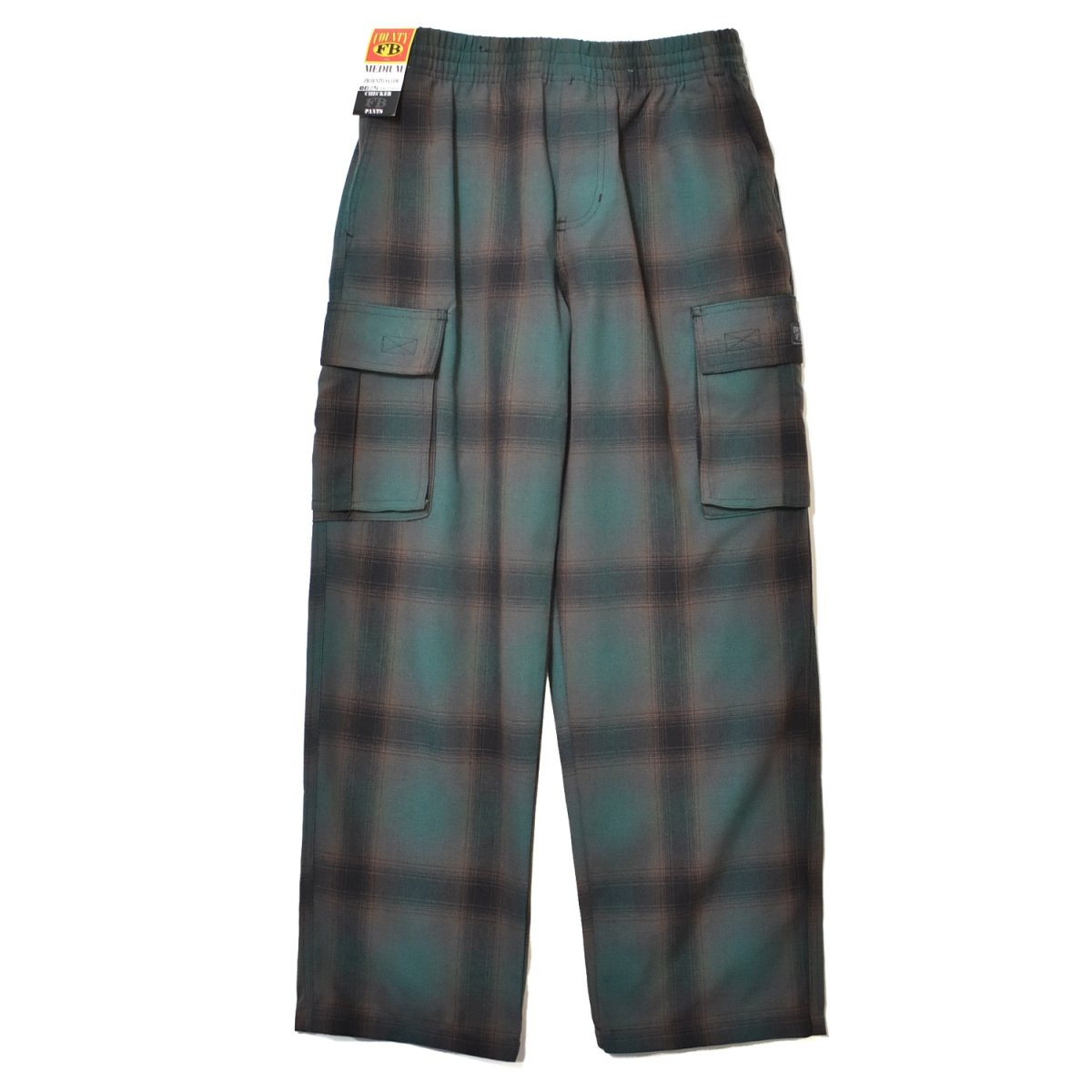 画像1: FB County Cargo Checker Pants - Black/Green (1)