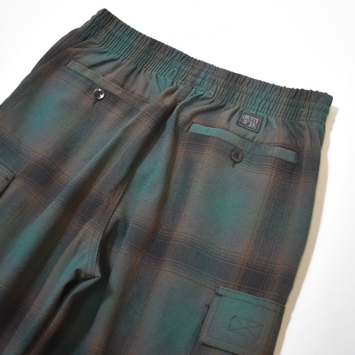 画像4: FB County Cargo Checker Pants - Black/Green (4)