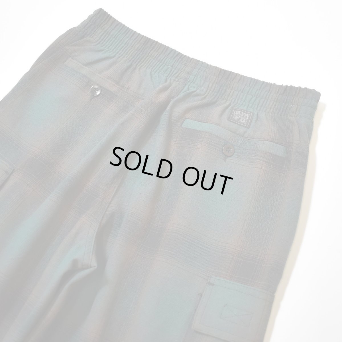 画像4: FB County Cargo Checker Pants - Black/Green (4)