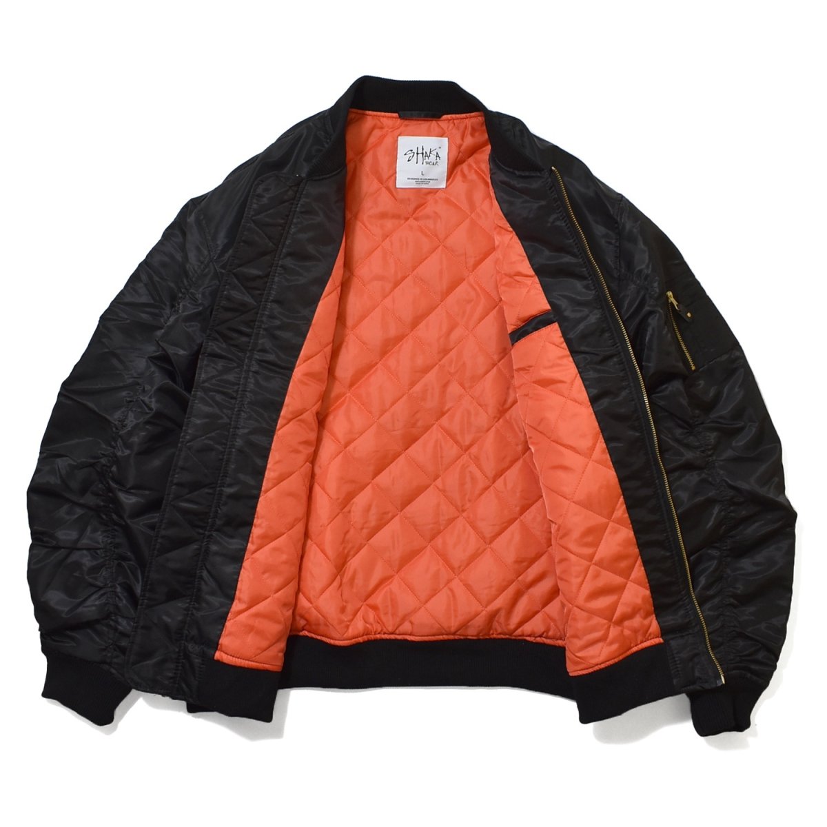 画像2: Shaka Wear Nylon Bomber Jacket - Black (2)