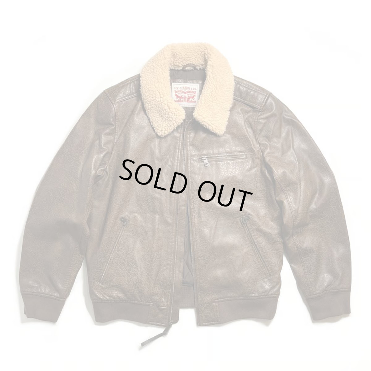 画像3: Levi's Leather Bomber Jacket - Light Brown (3)