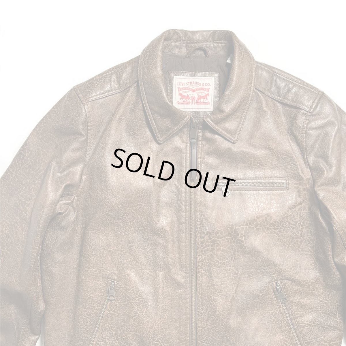 画像7: Levi's Leather Bomber Jacket - Light Brown (7)