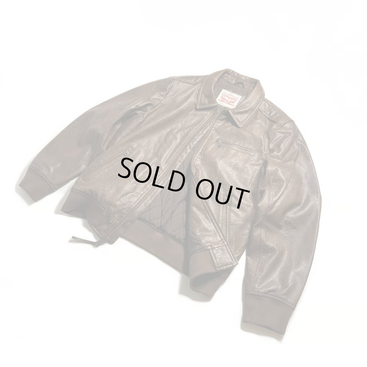 画像5: Levi's Leather Bomber Jacket - Light Brown (5)