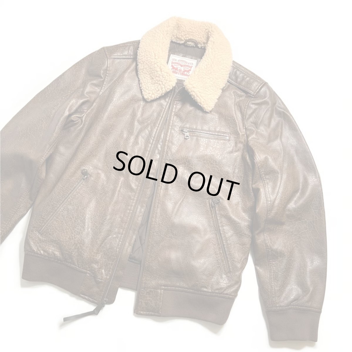 画像4: Levi's Leather Bomber Jacket - Light Brown (4)