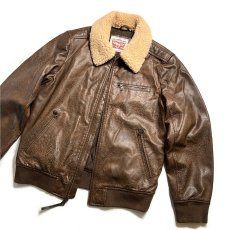 画像4: Levi's Leather Bomber Jacket - Light Brown (4)