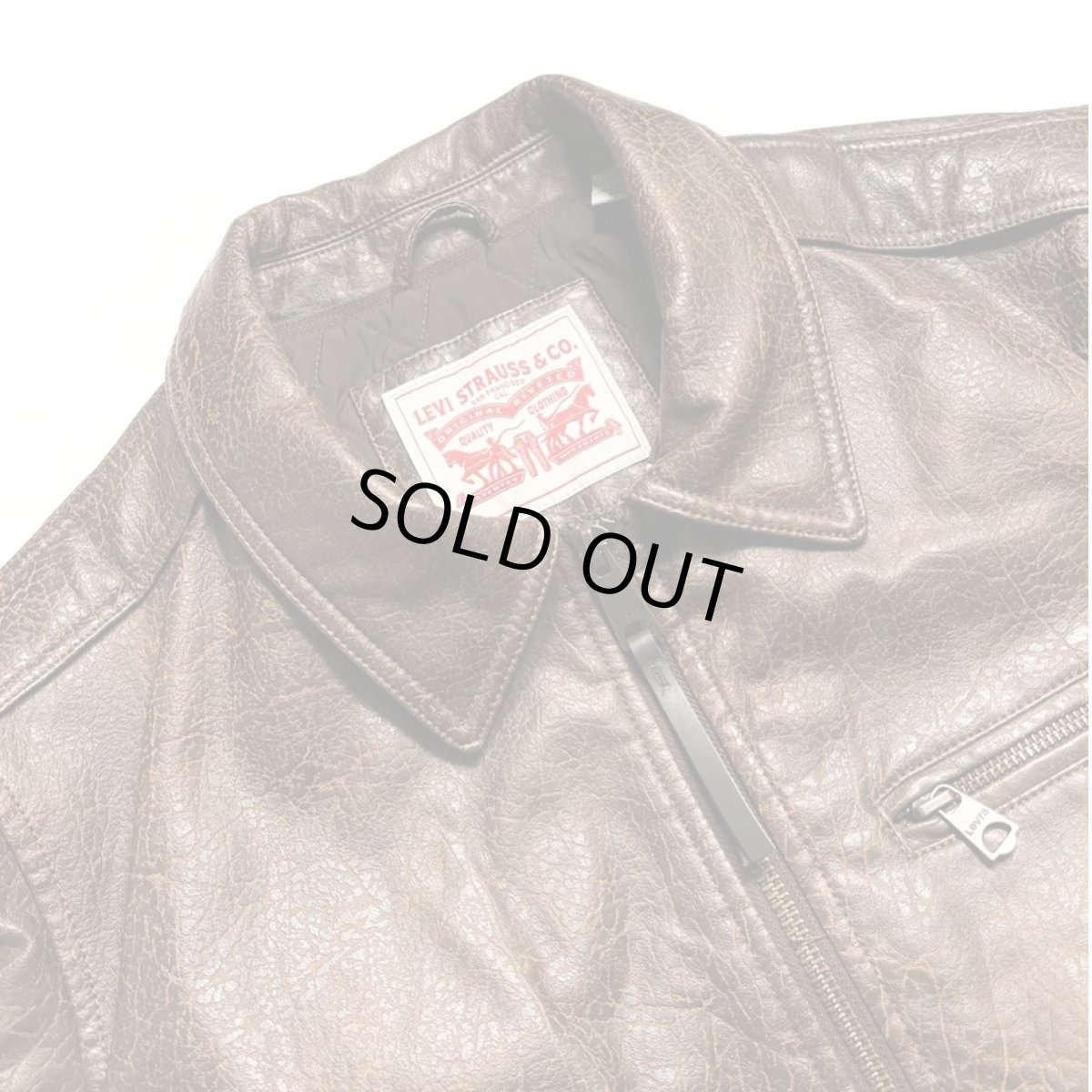 画像8: Levi's Leather Bomber Jacket - Light Brown (8)