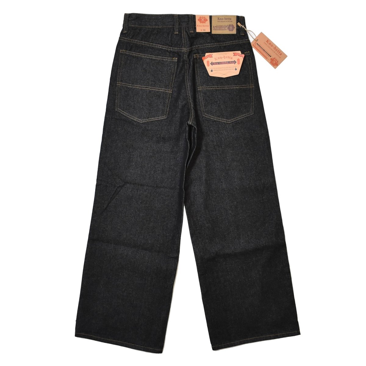 画像2: Kno-betta #620 Ultra Wide Leg Jean - Raw Black (2)