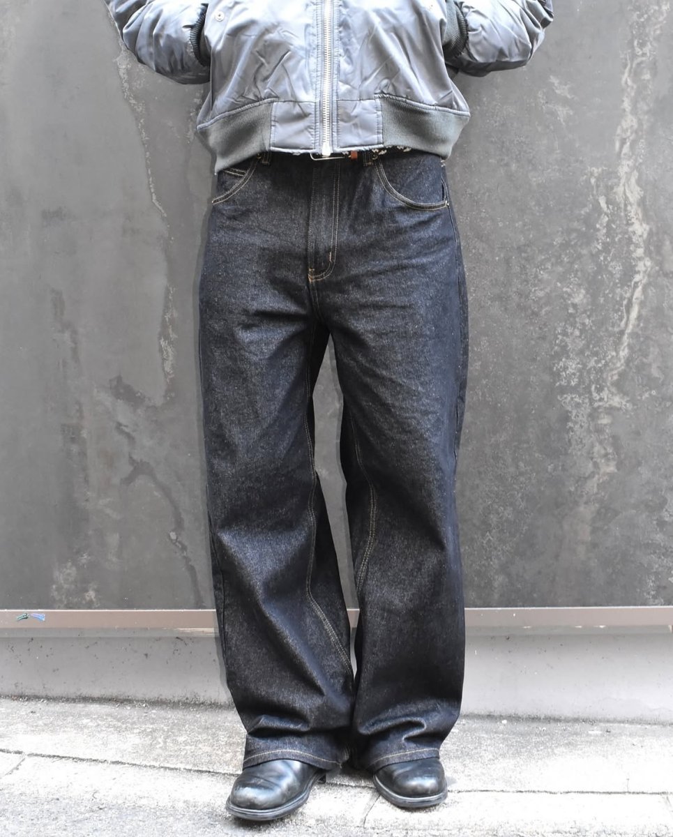 画像8: Kno-betta #620 Ultra Wide Leg Jean - Raw Black (8)