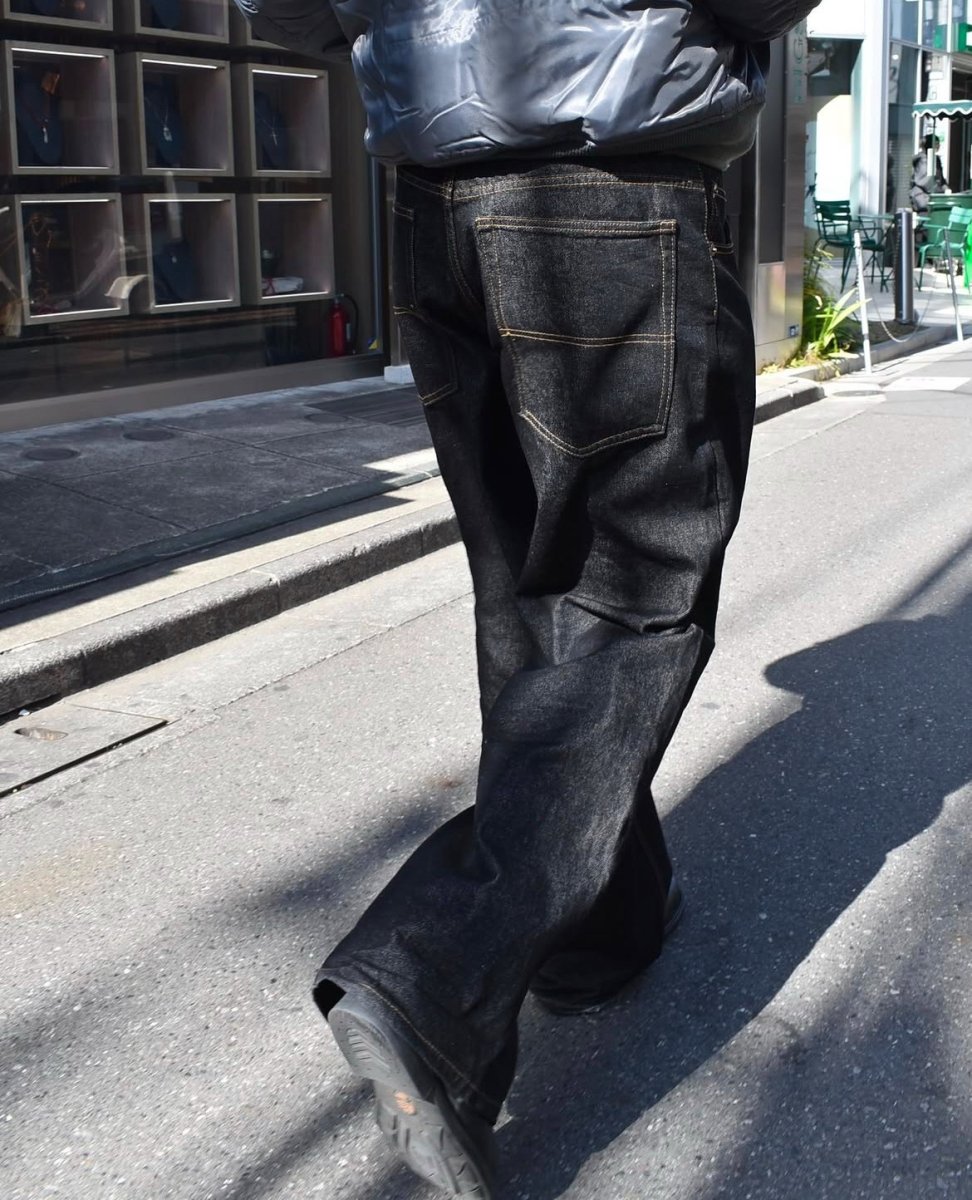 画像7: Kno-betta #620 Ultra Wide Leg Jean - Raw Black (7)