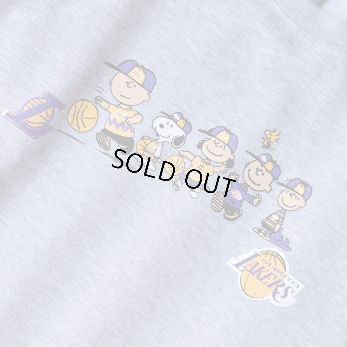 画像2: Snoopy LA Lakers Crewneck Sweatshirts - Ash Grey (2)