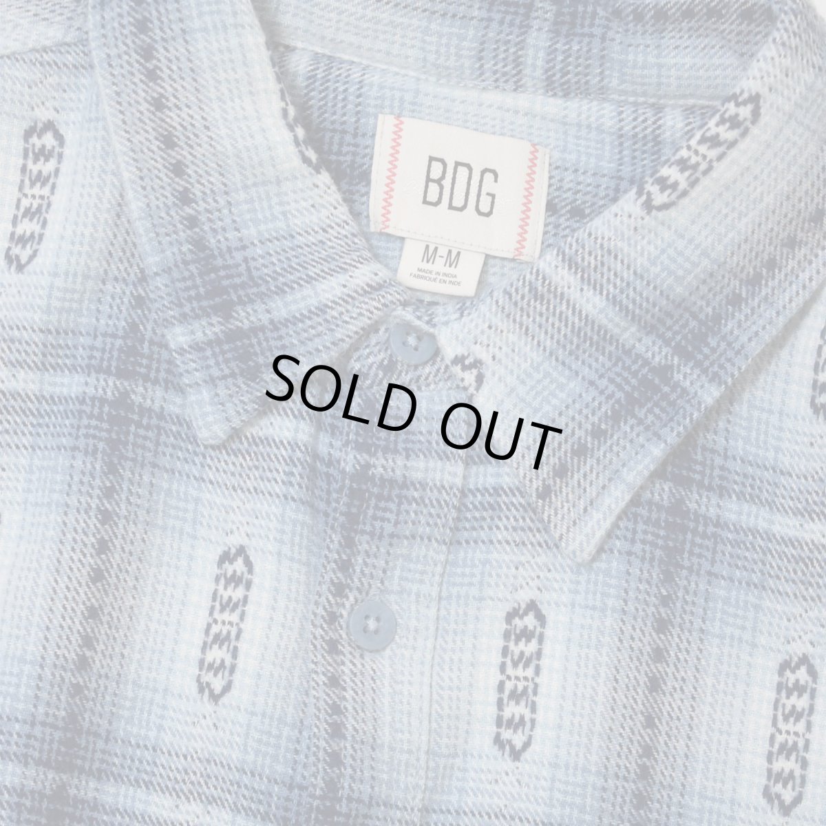 画像2: BDG Cropped Plaid Flannel Shirt - Pale Blue (2)