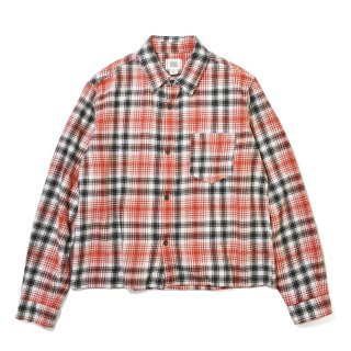 BDG Cropped Plaid Flannel Shirt - Red Multi - RAWDRIP