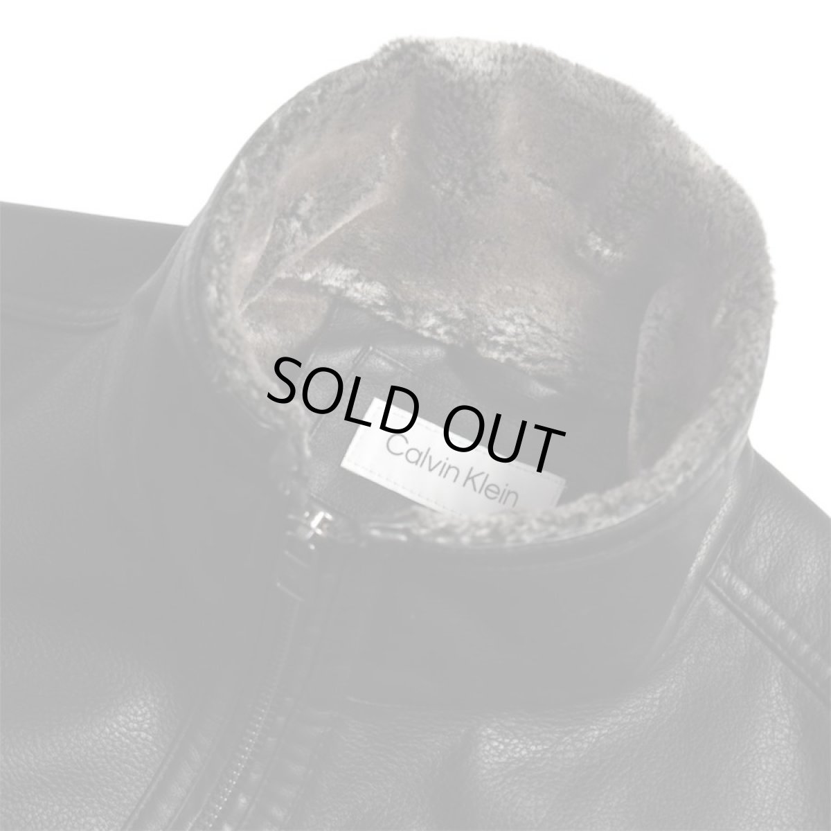 画像2: Calvin Klein Faux Fur Lined PU Leather Jacket - Black (2)