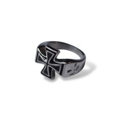 画像1: Cross Patee Ring - Silver/Black (1)