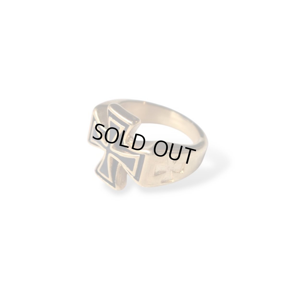 画像1: Cross Patee Ring - Gold/Black (1)