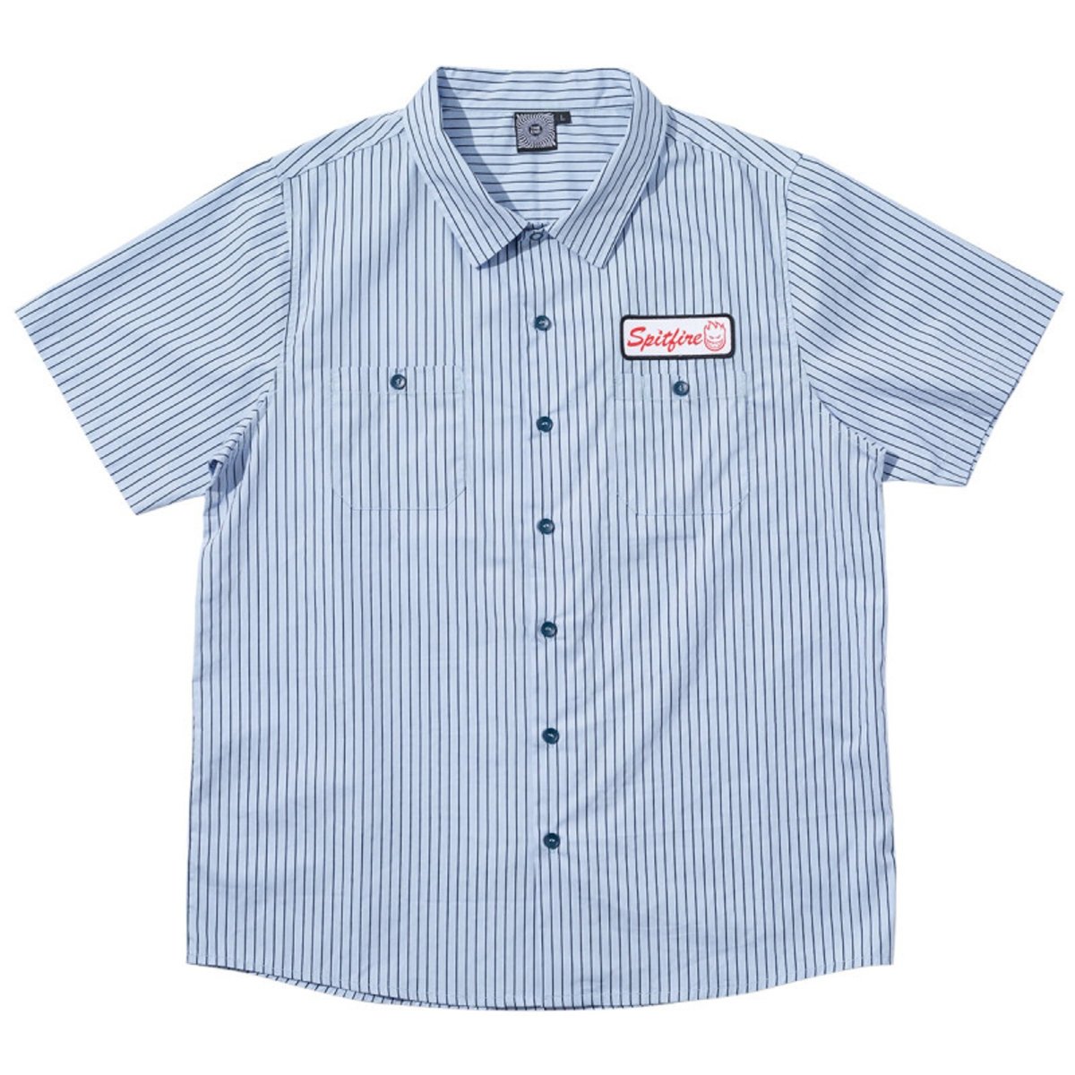画像1: Spitfire Chrome Venom Custom S/S Work Shirts - Light Blue / Navy (1)