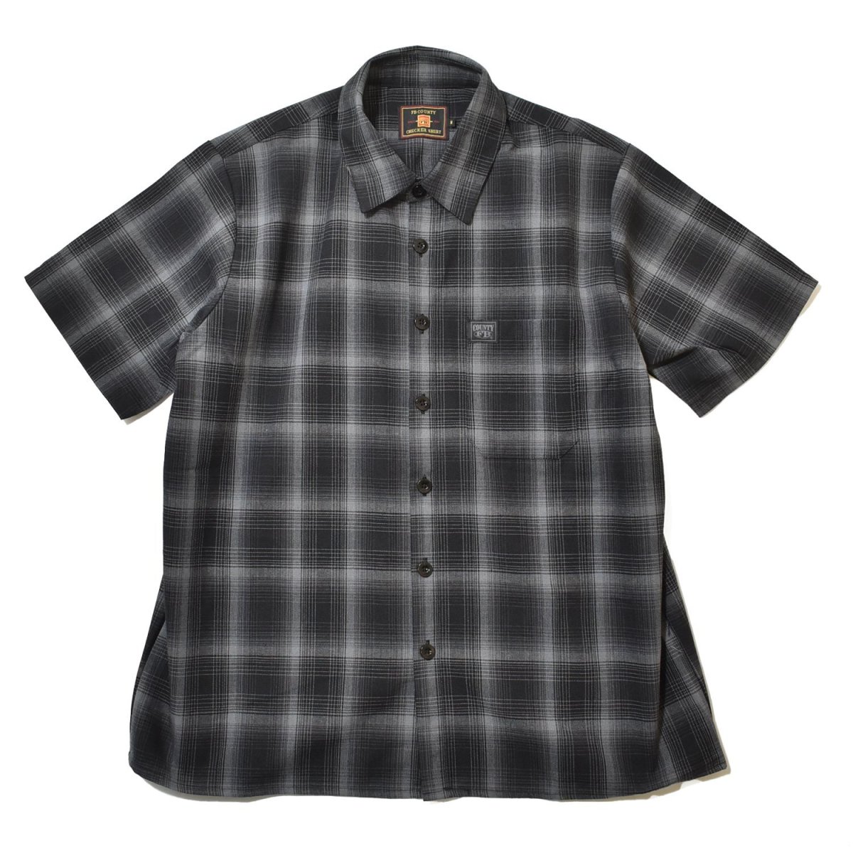 画像1: FB County S/S Checker Flannel Shirts - Black/Black (1)
