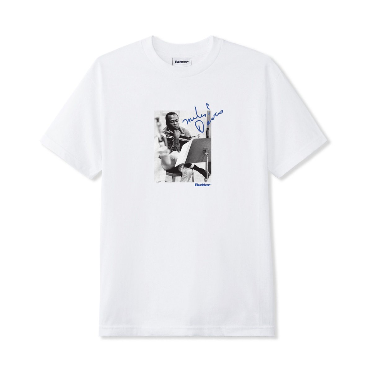画像1: Butter Goods x Miles Davis Kind Of Blue Tee - White (1)
