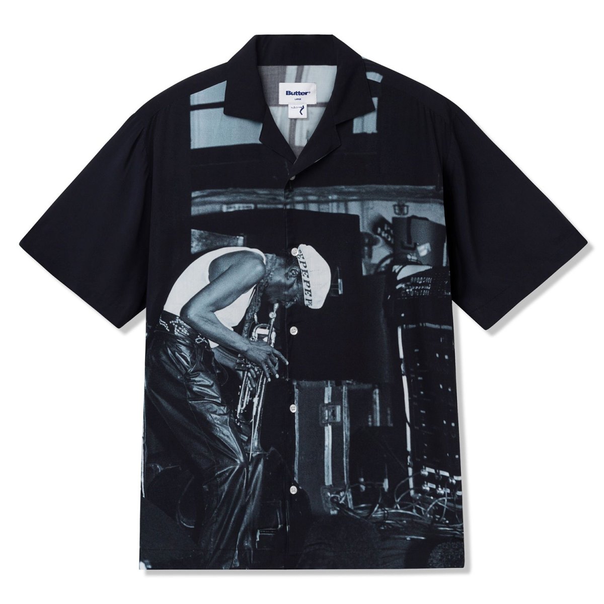 画像1: Butter Goods x Miles Davis Savoy Rayon S/S Shirts - Black (1)