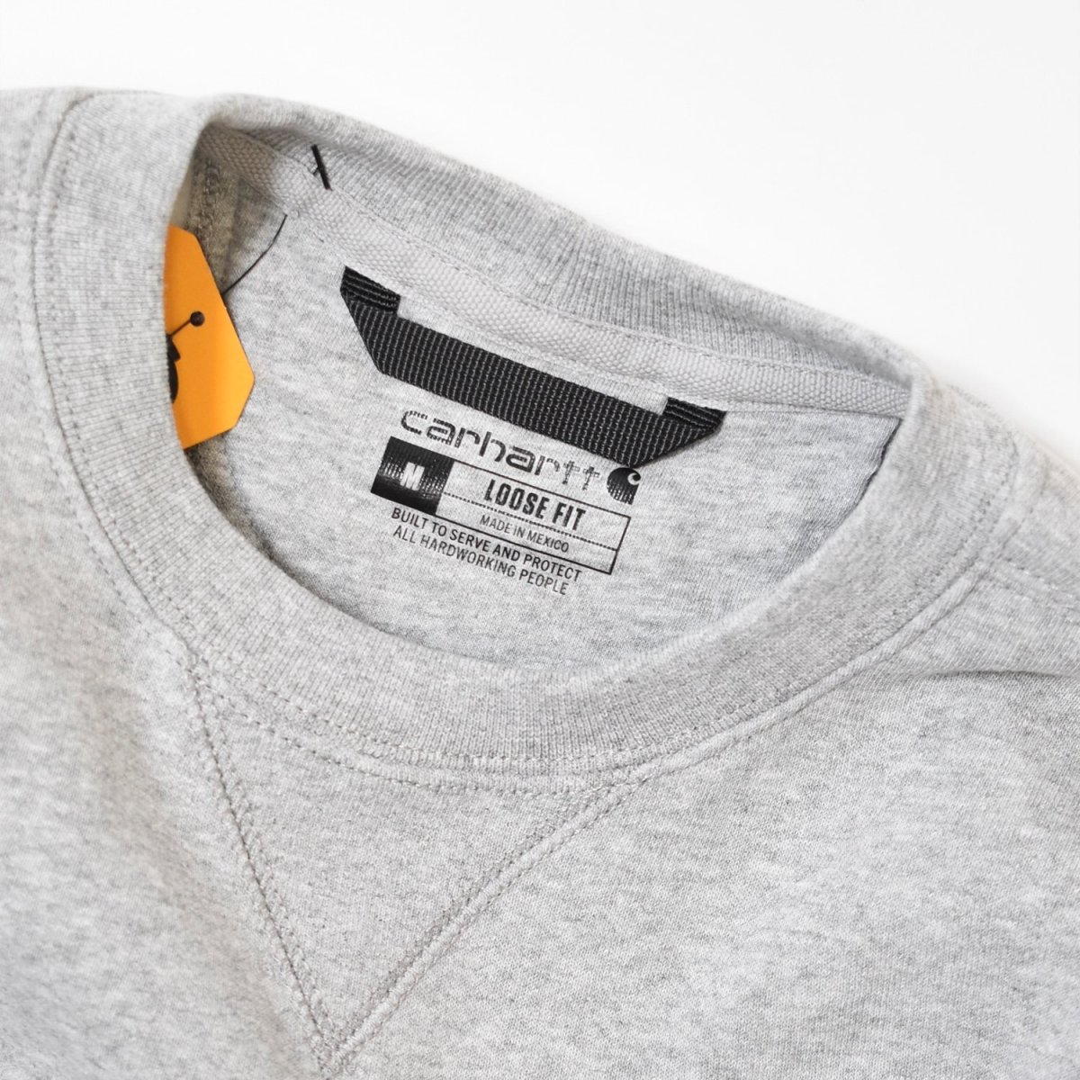 画像2: Carhartt USA K124 Loose Midweight Crewneck Sweatshirts - Heather Grey (2)