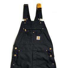 画像1: Carhartt USA Relaxed Fit Duck Bib Overall - Black (1)