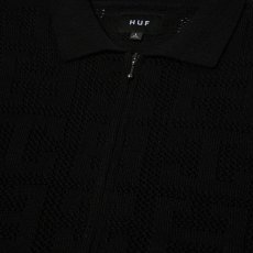 画像3: HUF Monogram Jacquard Zip Sweater - Black (3)