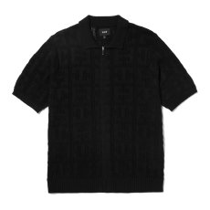 画像1: HUF Monogram Jacquard Zip Sweater - Black (1)
